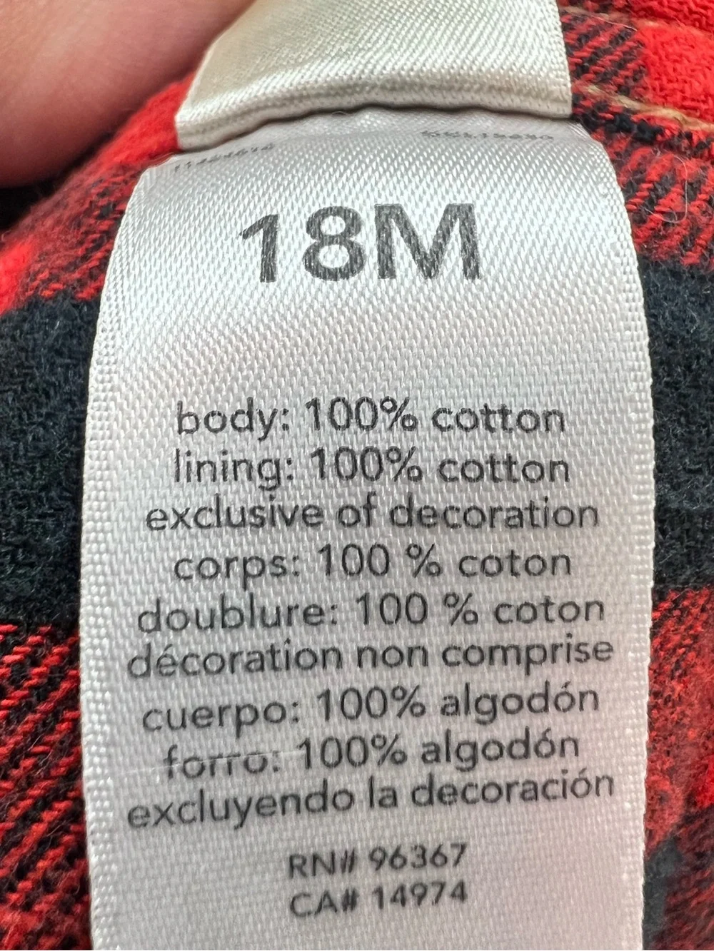OshKosh B'gosh Tan Corduroy Overalls with Red Plaid Lining 18M